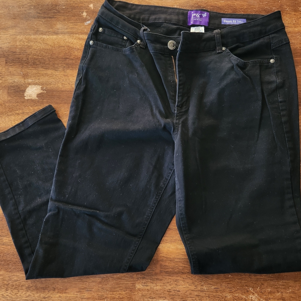 Just My Size Women's Black Straight Leg Jeans